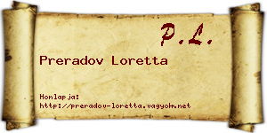 Preradov Loretta névjegykártya